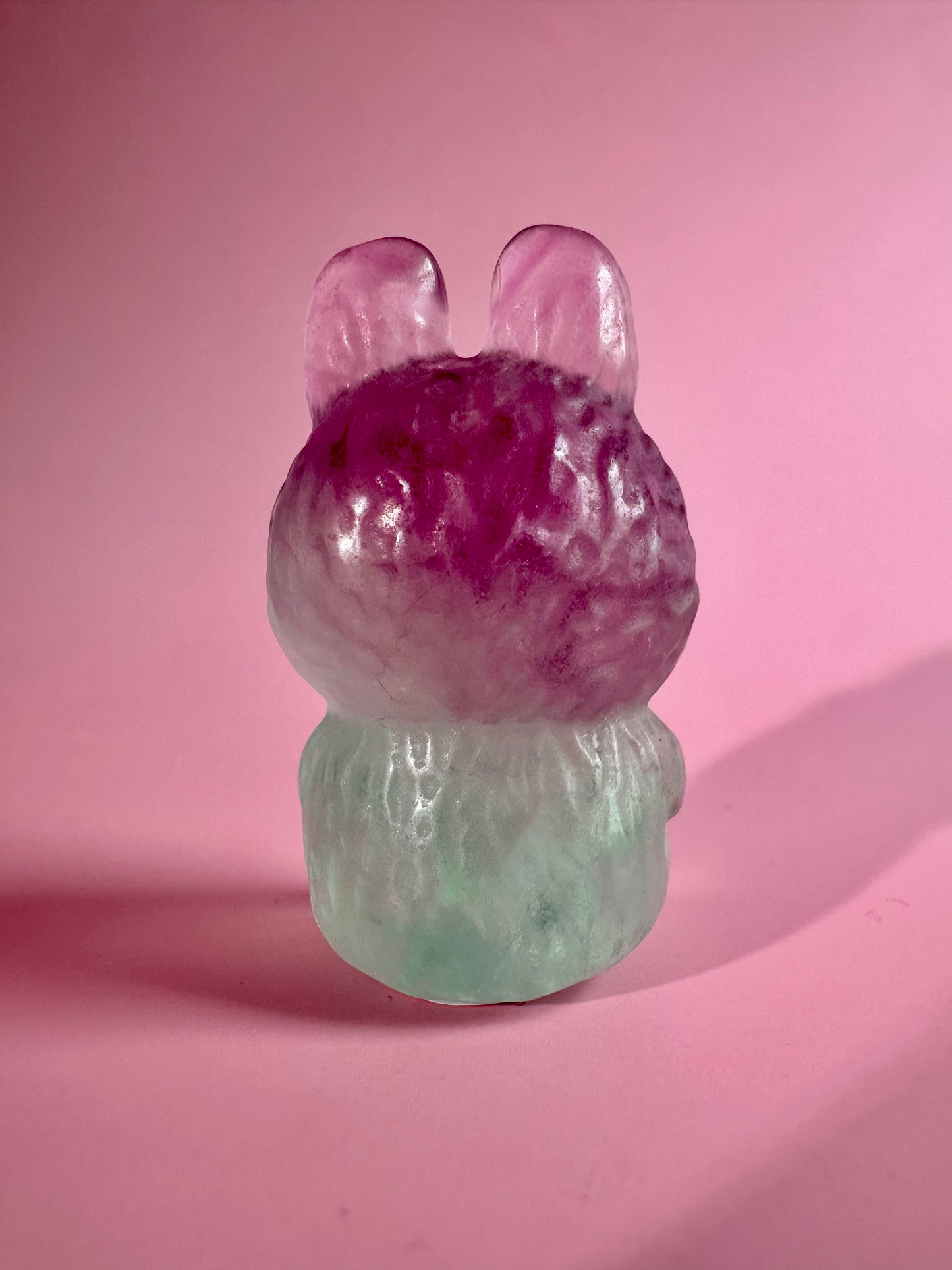 Rainbow Fluorite Sitting Lafufu Kawaii Forest Spirit Figurine Carving - Option  B