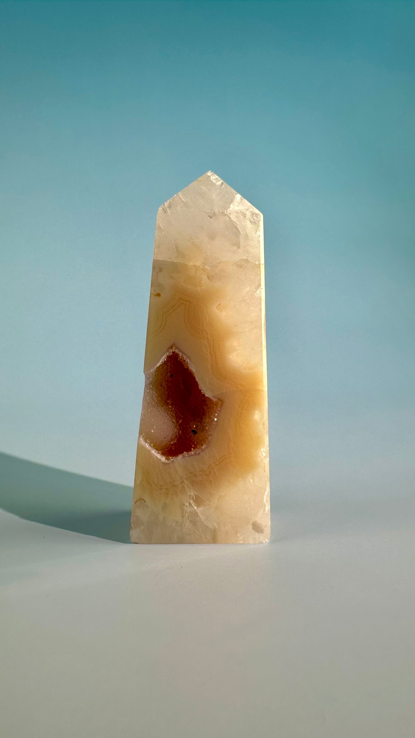 Druzy Flower Agate Obelisk – Option B