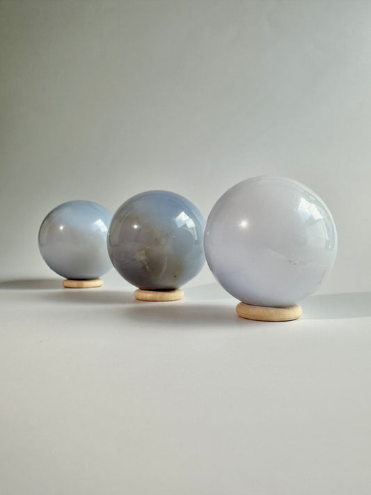 Large Blue Chalcedony Sphere
