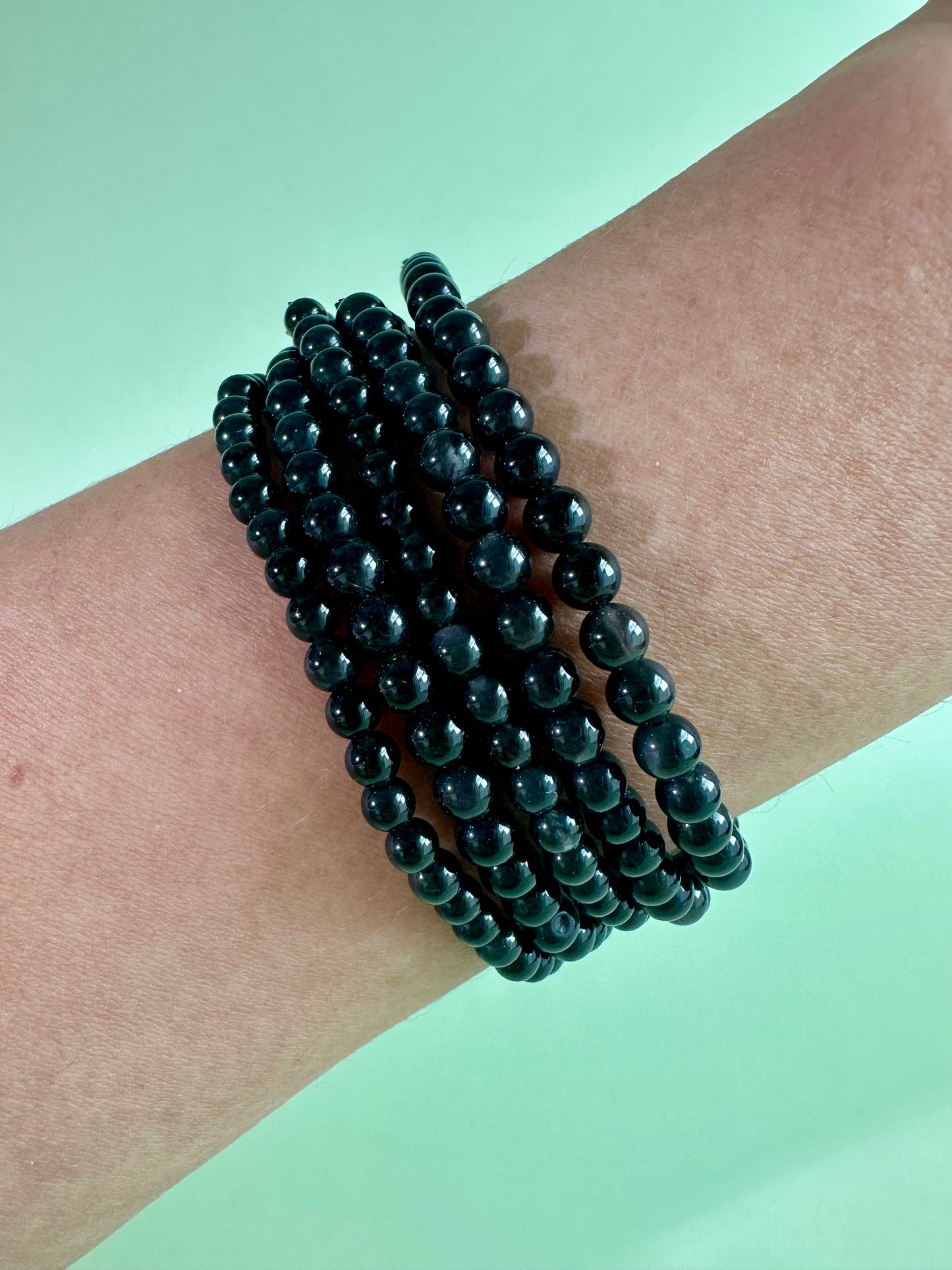 4mm Goldsheen Obsidian Beaded Bracelet