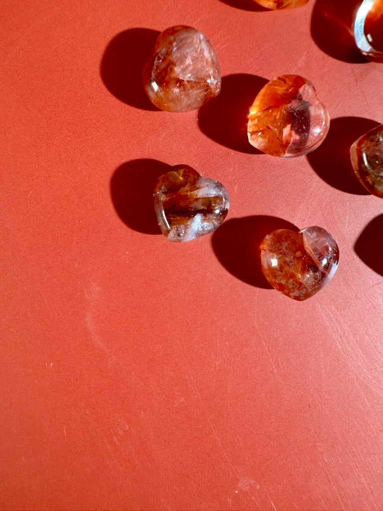 Teeny Fire Quartz Heart | Hematoid Quartz Crystal
