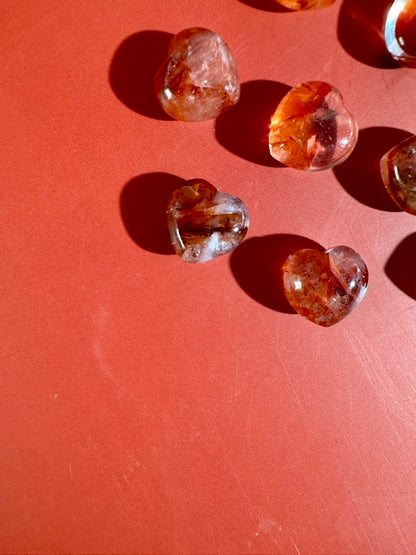 Teeny Fire Quartz Heart | Hematoid Quartz Crystal