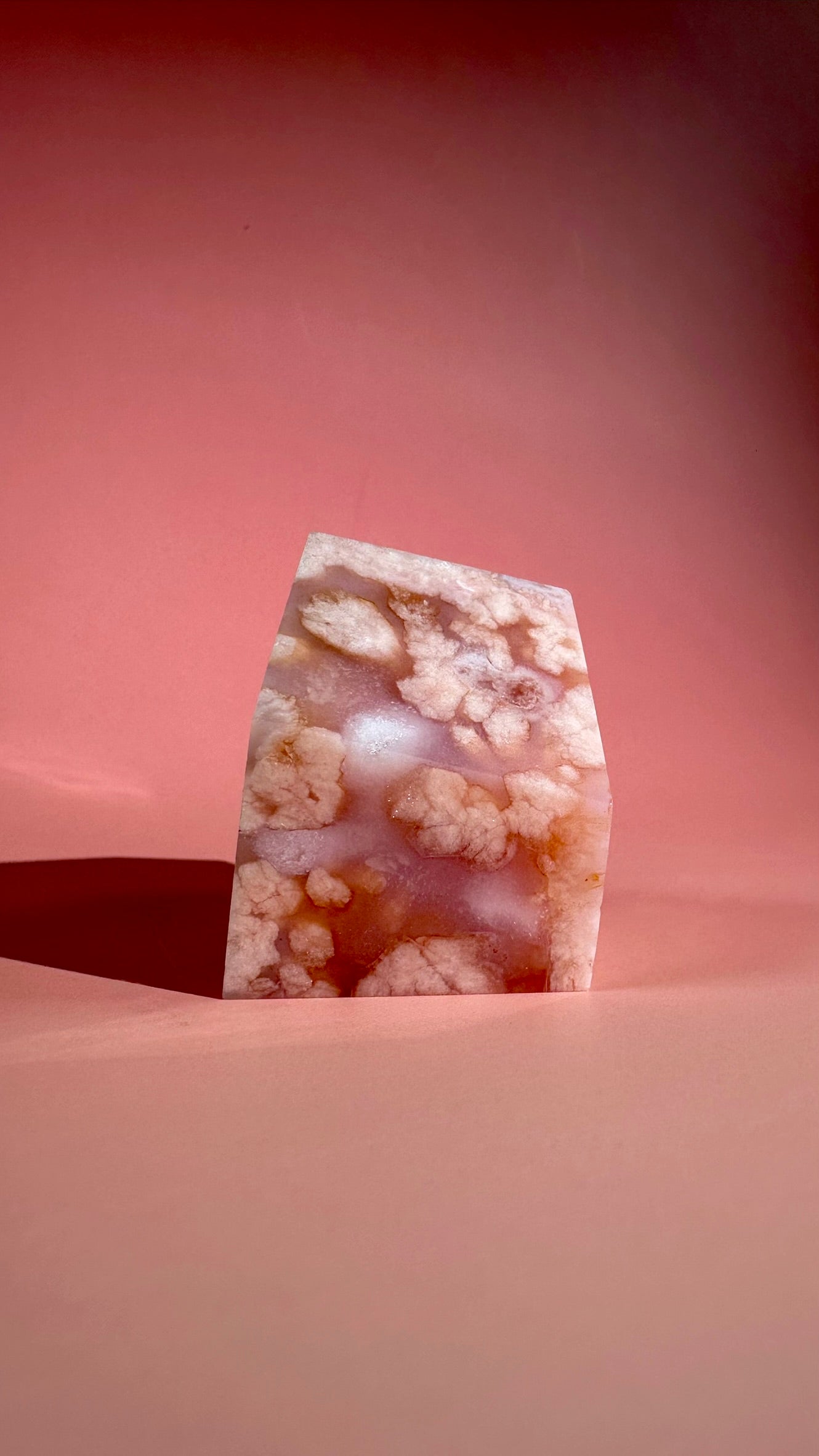 Pink Carnelian Flower Agate Gusher – Option B