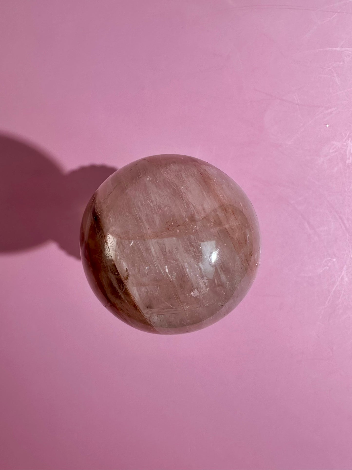 Fire Quartz Sphere Option G | Premium Hematoid Quartz Display Crystal