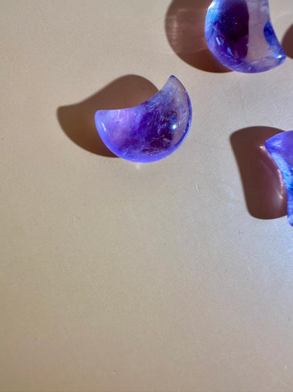 Mini Amethyst Crescent Moon | Purple Crystal Carving