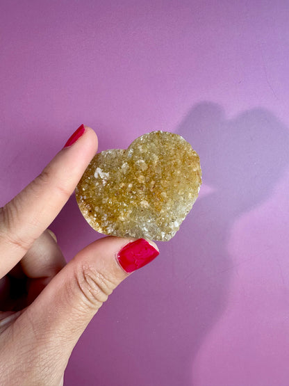 Small Druzy Amethyst Heart - C