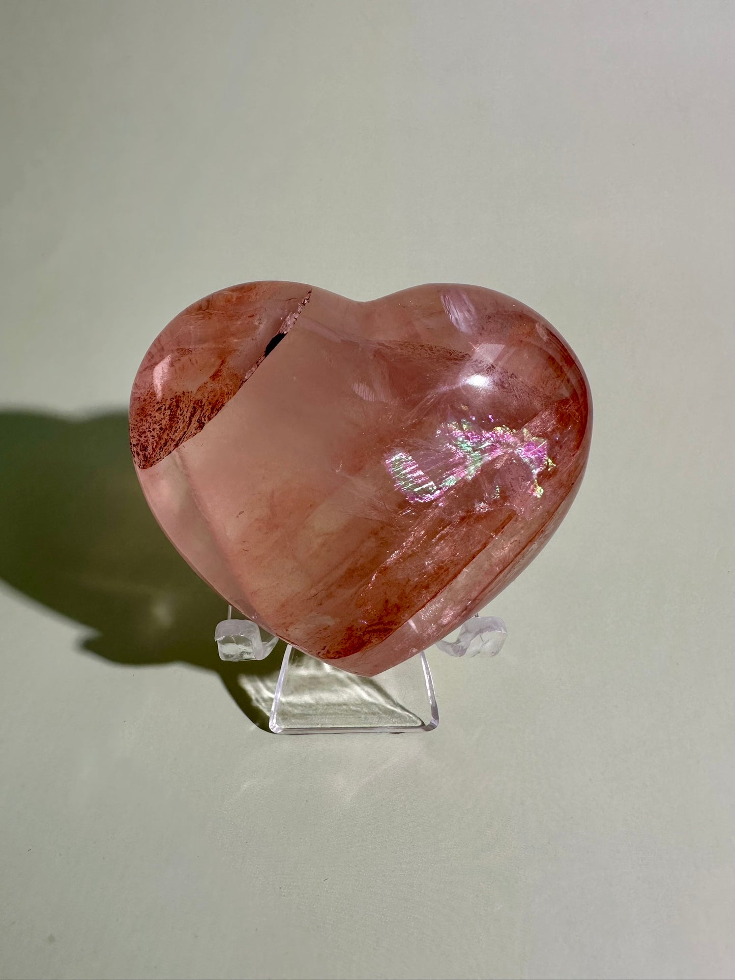 Fire Quartz Heart – Option B | Confidence, Focus & Grounding Crystal
