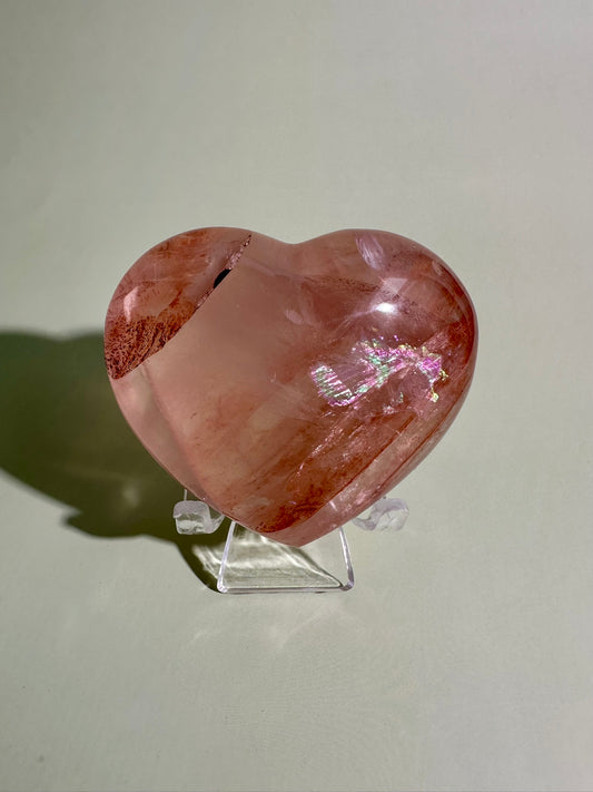 Fire Quartz Heart – Option B | Confidence, Focus & Grounding Crystal