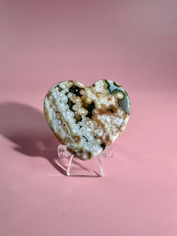 Ocean Jasper Heart Carving – B