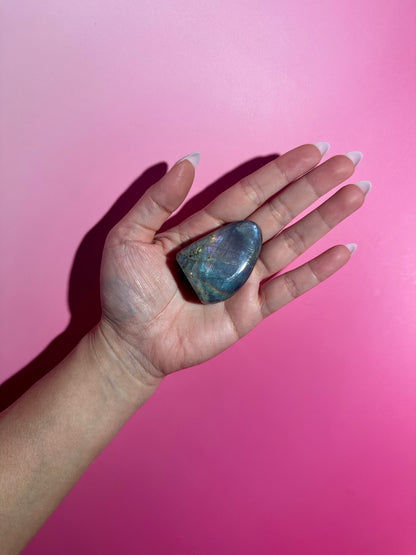 Small Blue and Purple Flash Labradorite Standing  Freeform – Option O