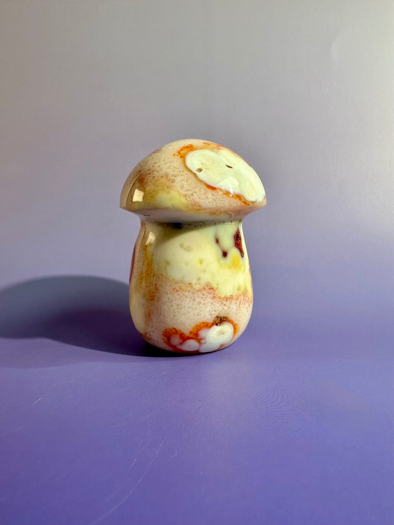 Carnelian Mushroom Carving – Option C | Collector Crystal, Abundance & Confidence