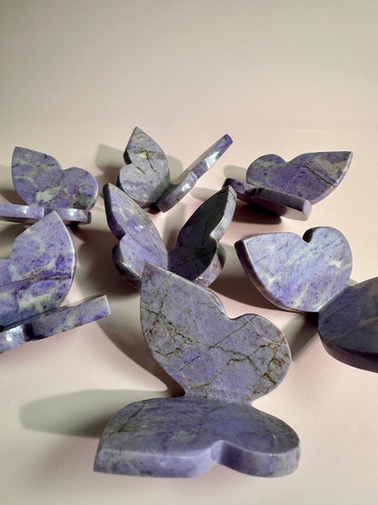 3D Purple Jade Butterfly Carving