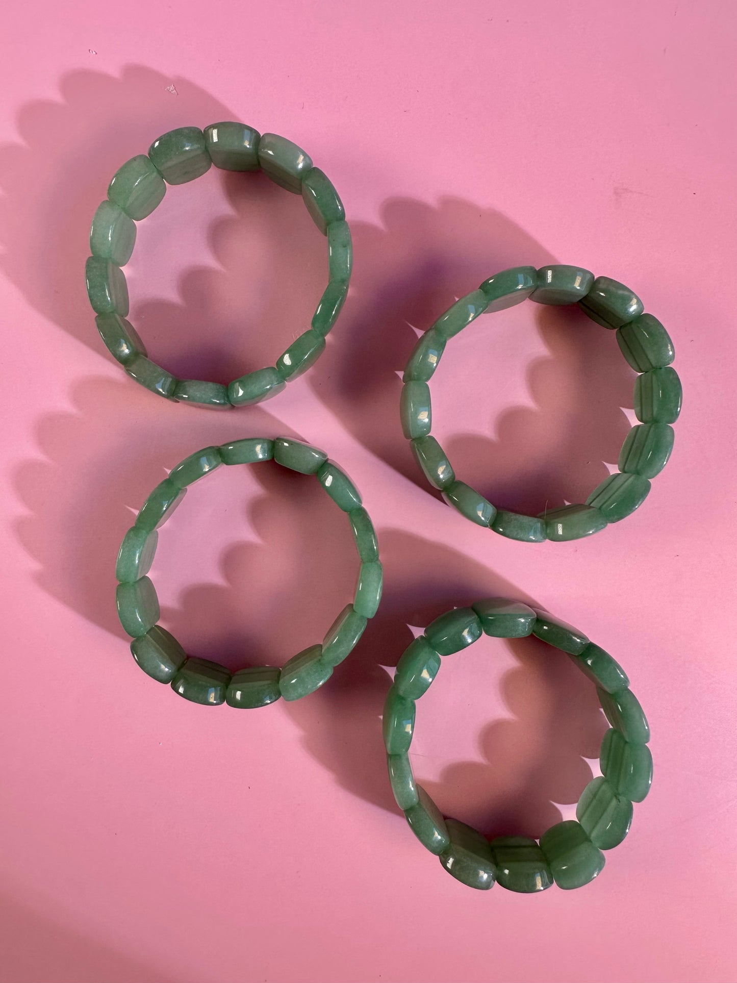 Flat Rectangle Green Aventurine Bracelet