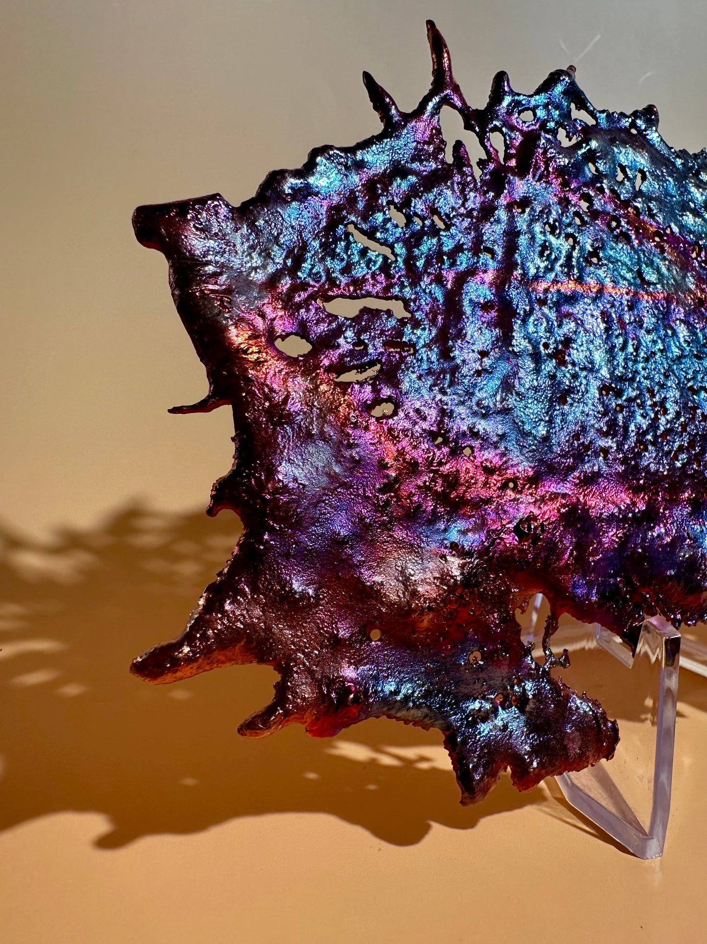 Heat Treated Iridescent Rainbow Copper Splash | One of a Kind Colorful Collector Specimen
