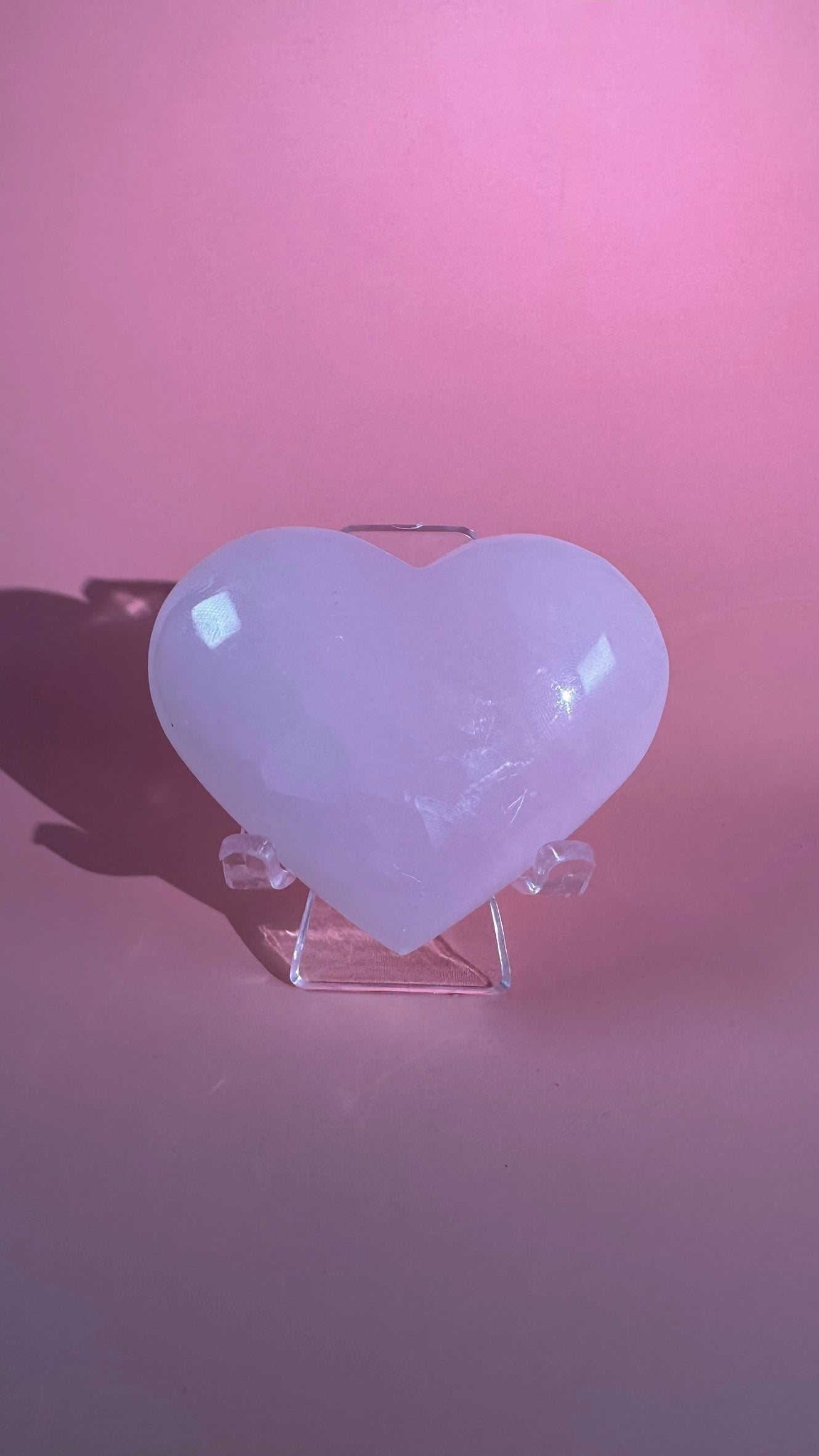 Pink Calcite Heart UV Reactive – Option C