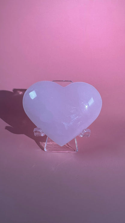 Pink Calcite Heart UV Reactive – Option C