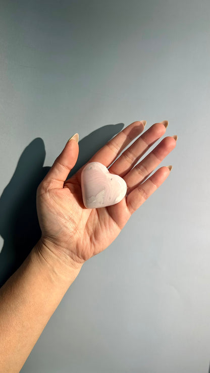 Peruvian Pink Mangano Calcite Heart UV Reactive – Option B