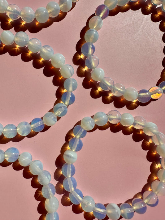 8mm Opalite Beaded Bracelet
