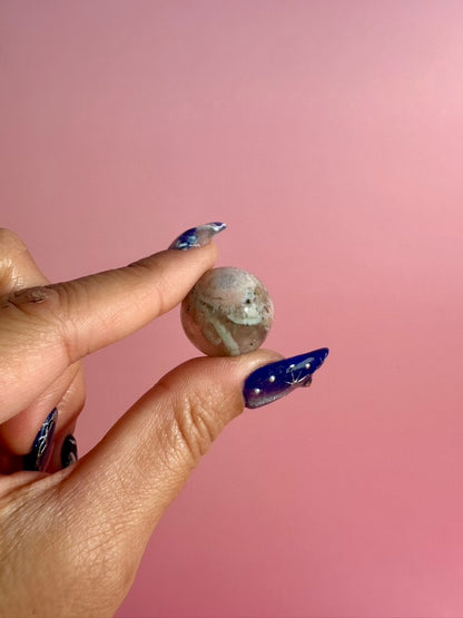 Small Flower Agate Sphere 20mm | Mini Crystal Sphere