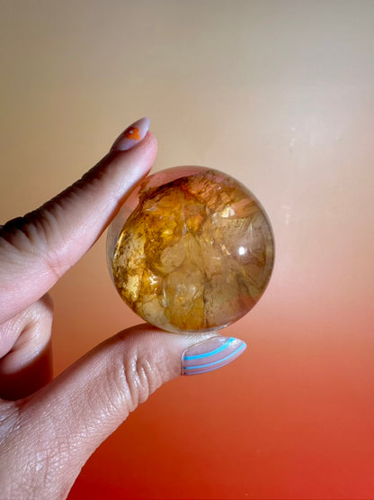 Golden Healer Sphere – Option B | Collector Crystal, Abundance & Spiritual Harmony