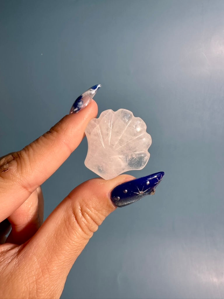Small Clear Quartz Shell | Ocean Crystal Carving