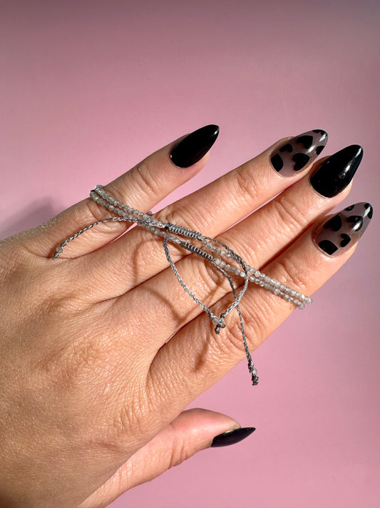 2mm Labradorite Adjustable Beaded Bracelet