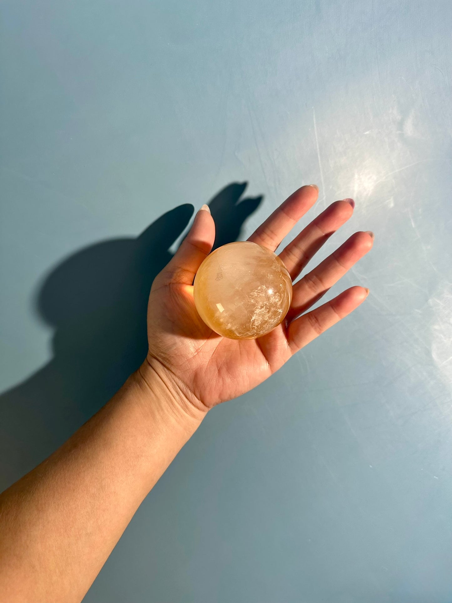 Honey Calcite Sphere – Option G | Abundance, Success & Motivation Crystal