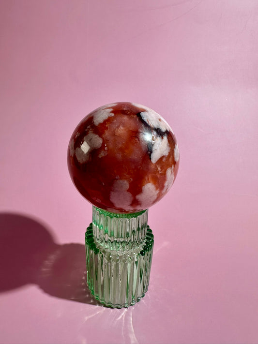 Carnelian Flower Agate Sphere Option C | Polished Crystal Sphere