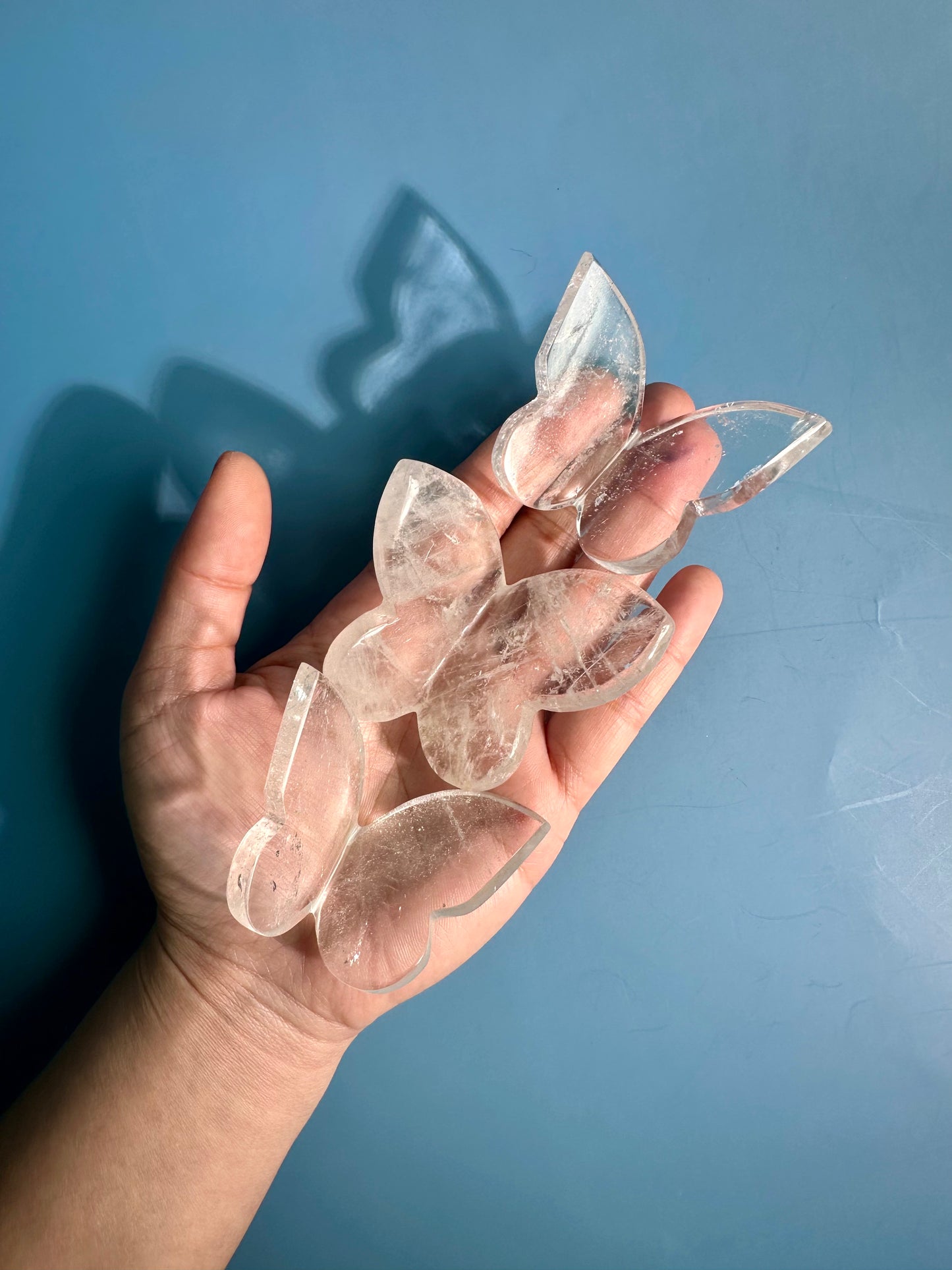 3D Himalayan Clear Quartz Butterfly Carving