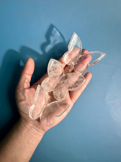 3D Himalayan Clear Quartz Butterfly Carving