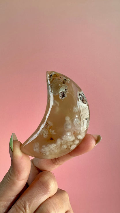 Flower Agate Crescent Moon – Option G