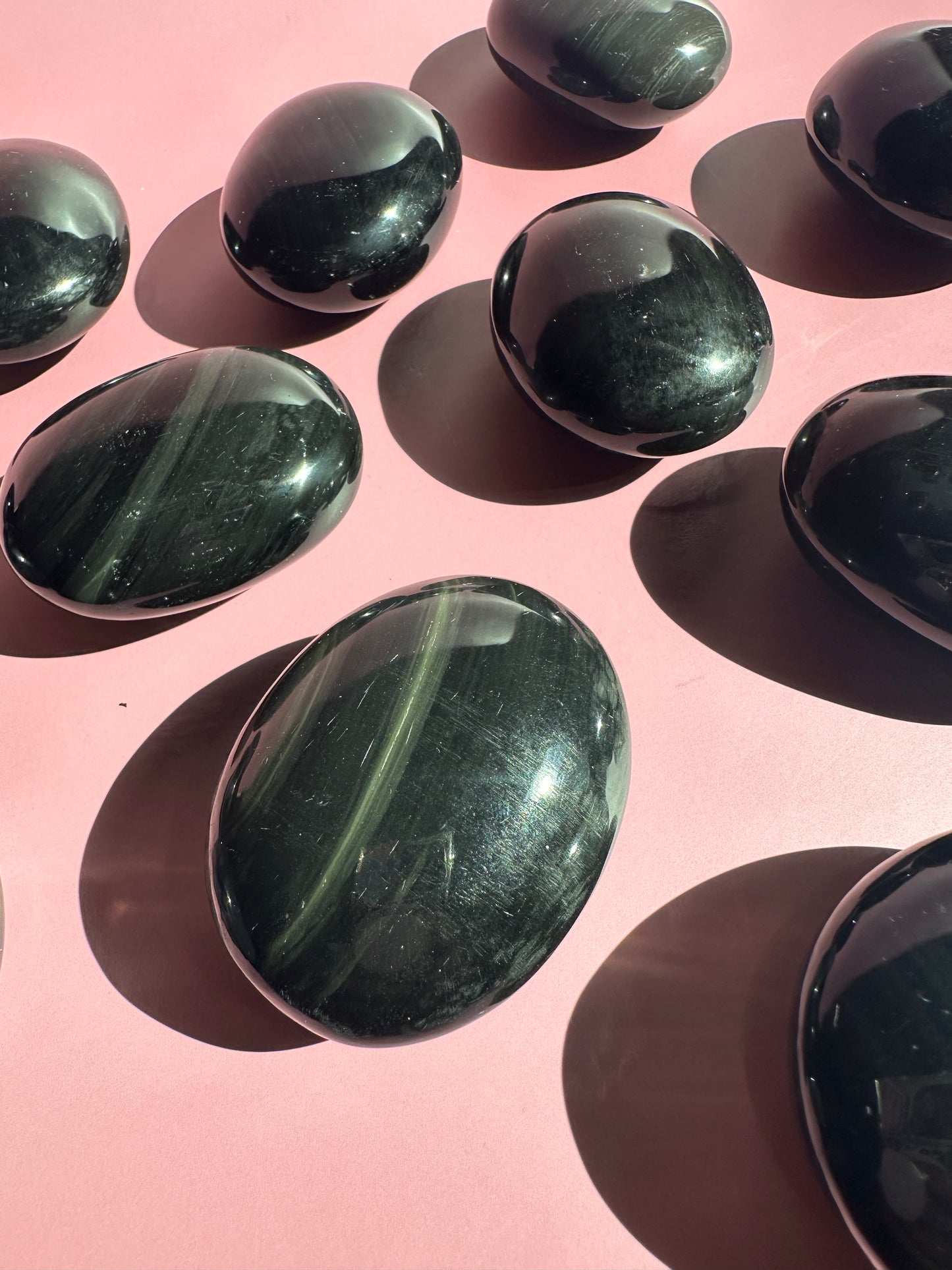 Black Obsidian Palm Stone