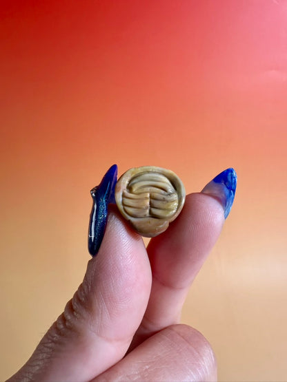 Mini Alashan Agate Ladybug | Cute Crystal Carving