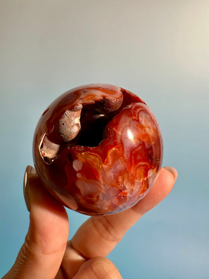Carnelian Sphere – Option I | Collector Crystal, Vitality & Inner Strength