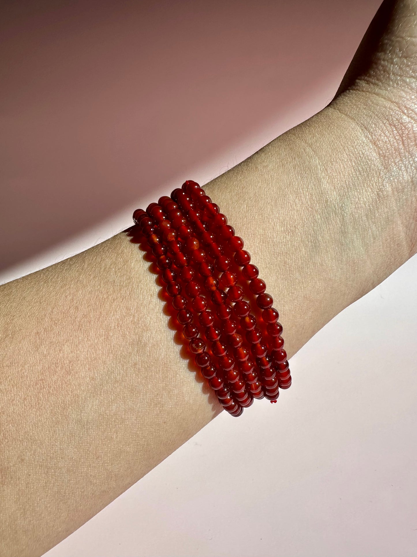 4 mm Red Onyx Beaded Bracelet