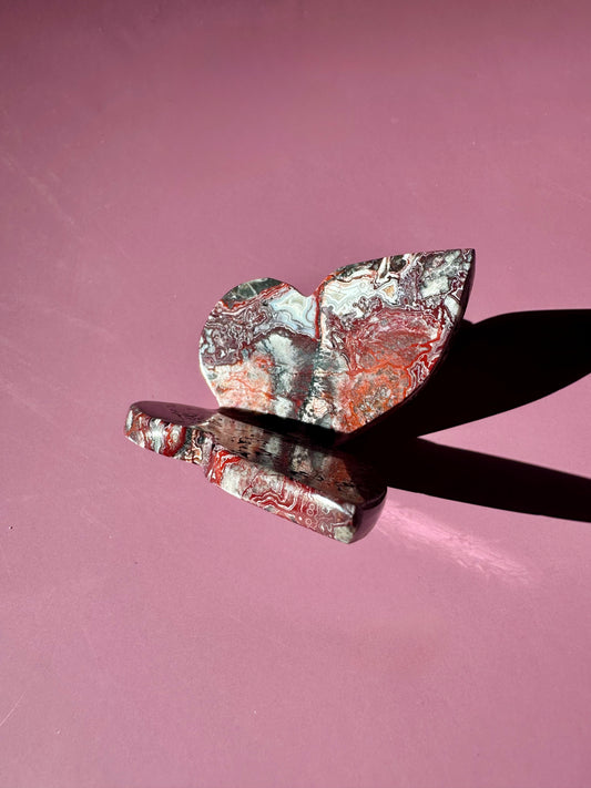 Red Crazy Lace Agate 3D Butterfly Carving