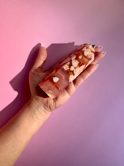 Carnelian Flower Agate Tower – Option C