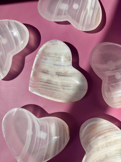 White Onyx Heart Dish