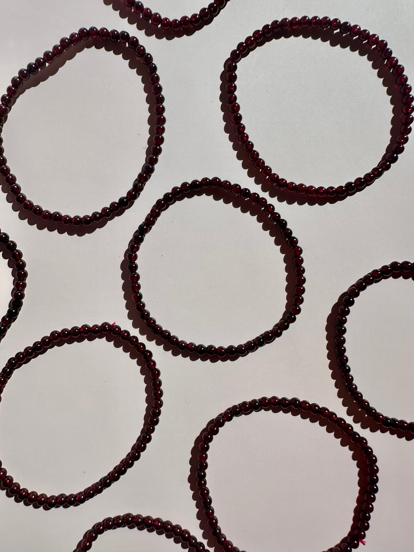 4 mm Garnet Beaded Bracelet