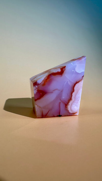 Pink Carnelian Flower Agate Gusher – Option E