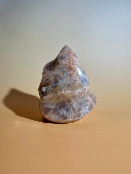 Peach Moonstone Flame – Option A | New Beginnings, Intuition & Feminine Energy Crystal