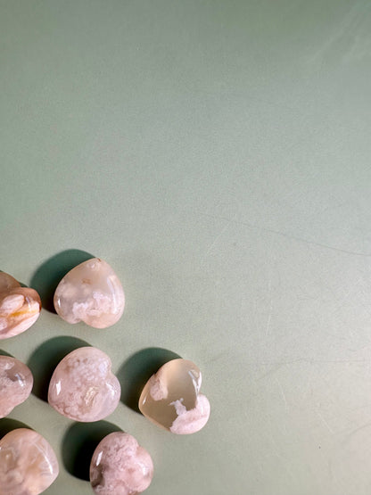Mini Flower Agate Heart