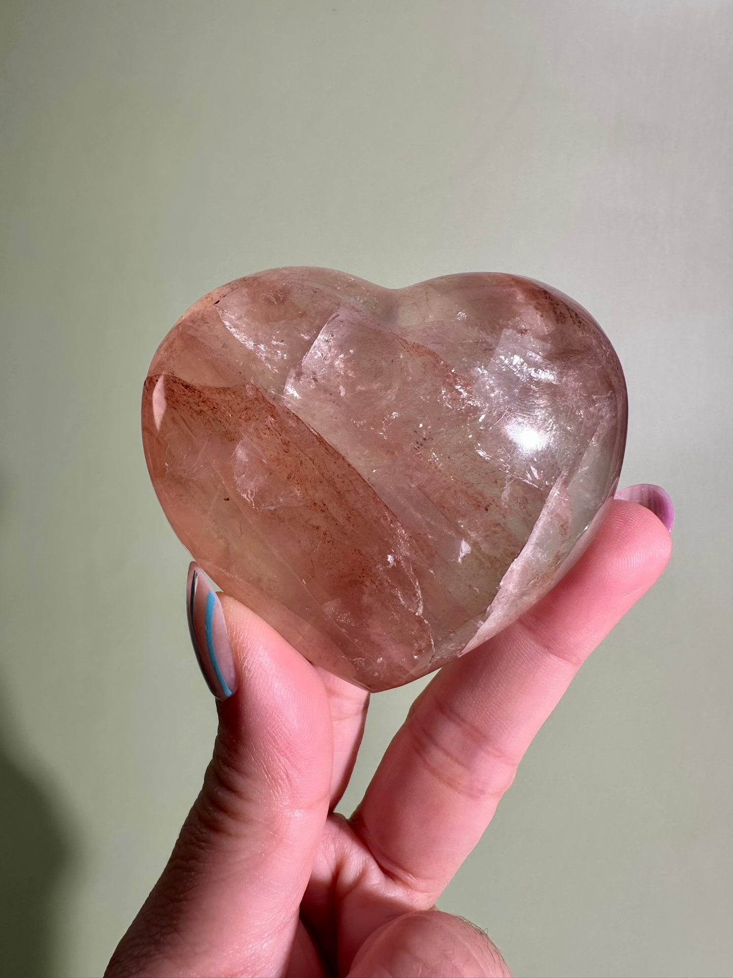 Fire Quartz Heart – Option B | Confidence, Focus & Grounding Crystal