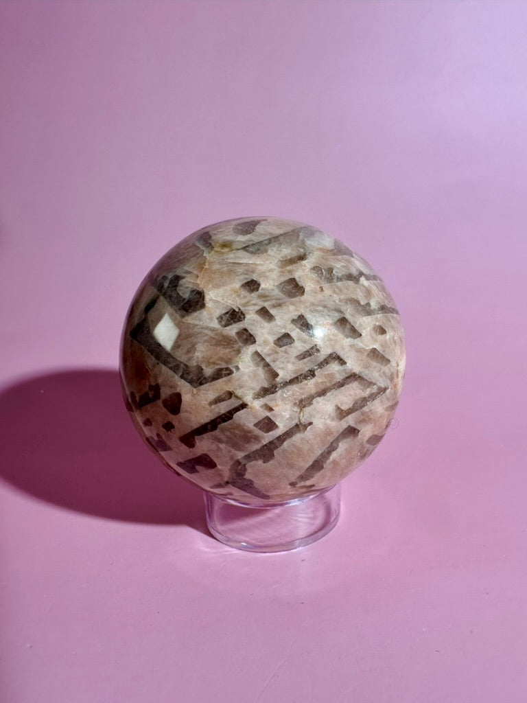 Graphic Feldspar Sphere – Option A | Grounding, Clarity & Transformation Energy