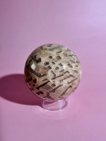 Graphic Feldspar Sphere – Option A | Grounding, Clarity & Transformation Energy