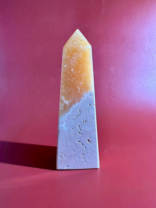 Orange Calcite Tower – Option D | Happiness, Inspiration & Empowerment Energy