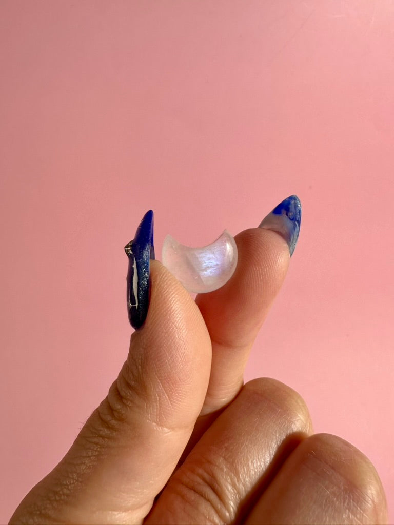 Mini Moonstone Crescent Moon | Celestial Crystal