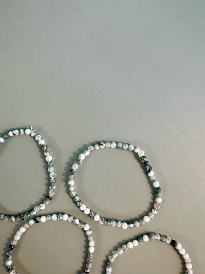 4mm Tree Agate Beaded Bracelet
