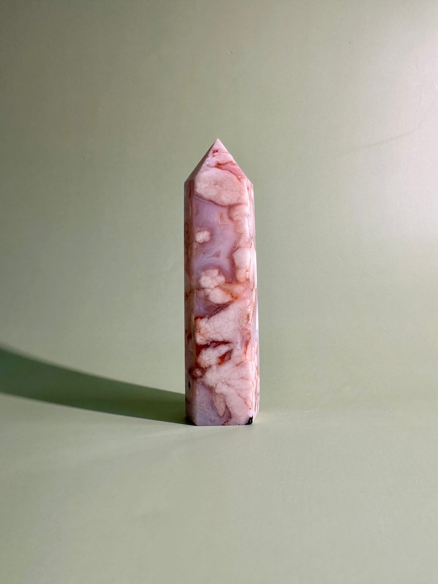 Carnelian Flower Agate Tower Option F | Motivation, Courage & Blooming Potential Crystal