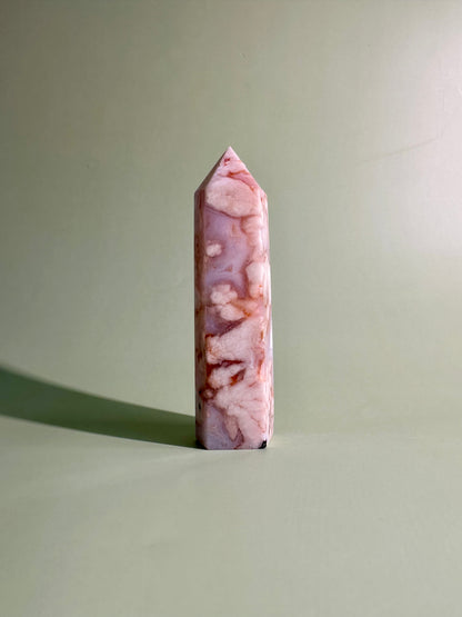 Carnelian Flower Agate Tower Option F | Motivation, Courage & Blooming Potential Crystal